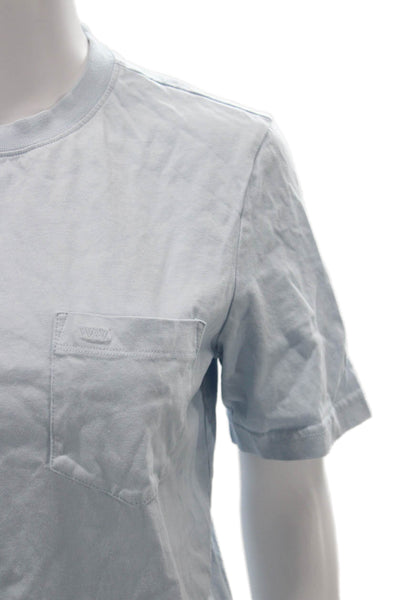 Wood Wood Womens Light Blue Basic Crew Tee Short Sleeve Cotton Size XS