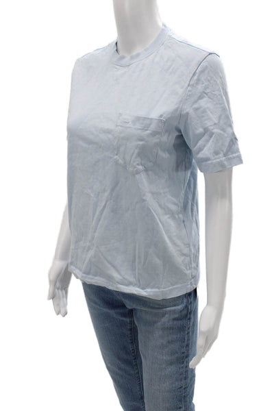 Wood Wood Womens Light Blue Basic Crew Tee Short Sleeve Cotton Size XS
