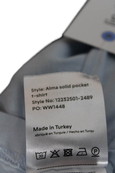 Wood Wood Womens Light Blue Basic Crew Tee Short Sleeve Cotton Size XS