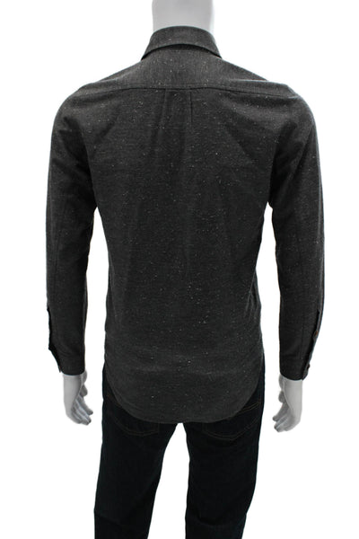 J Crew Mens Button Front Long Sleeve Collared Shirt Gray Cotton Size XS