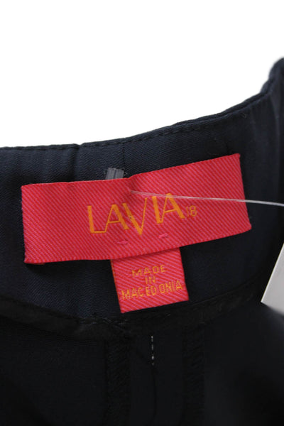 Lavia Womens Dark Blue Dress Pants 96% Virgin Wool Zip Inseam 28 Size 44