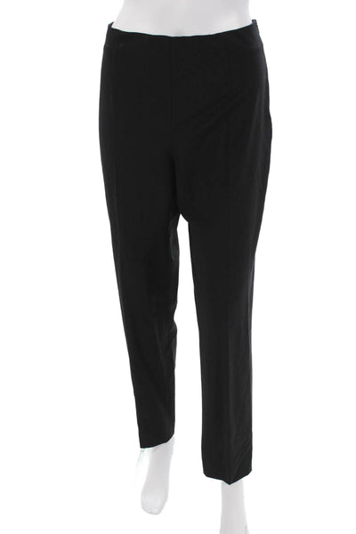 Lavia Women Dress Pants Black Virgin Wool Classic Zip Size 44