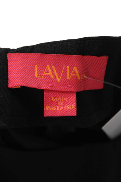 Lavia Women Dress Pants Black Virgin Wool Classic Zip Size 44