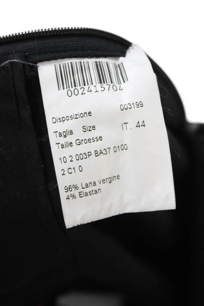 Lavia Women Dress Pants Black Virgin Wool Classic Zip Size 44