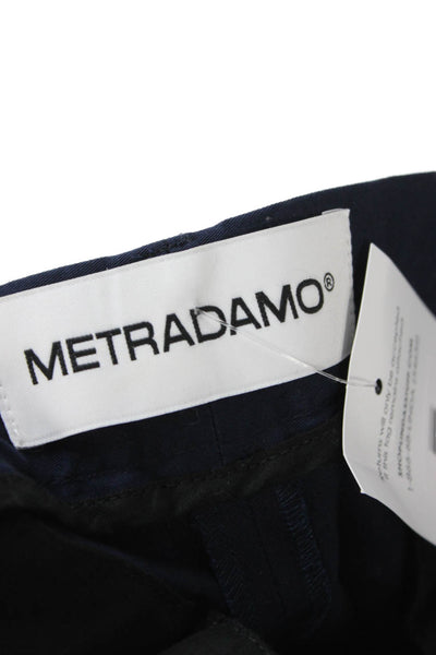 Metradamo Women Designer Dark Blue Cropped Ankle Pants Cotton Elastane Size 46