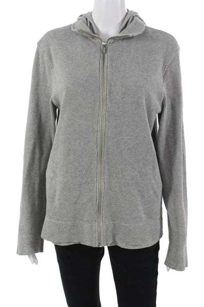 Michael Kors Mens Full Zip Hoodie Gray Cotton Long Sleeve Size M