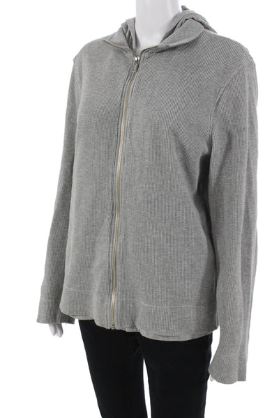 Michael Kors Mens Full Zip Hoodie Gray Cotton Long Sleeve Size M