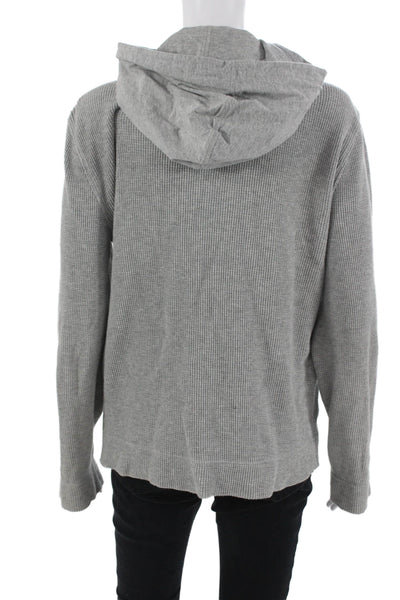 Michael Kors Mens Full Zip Hoodie Gray Cotton Long Sleeve Size M