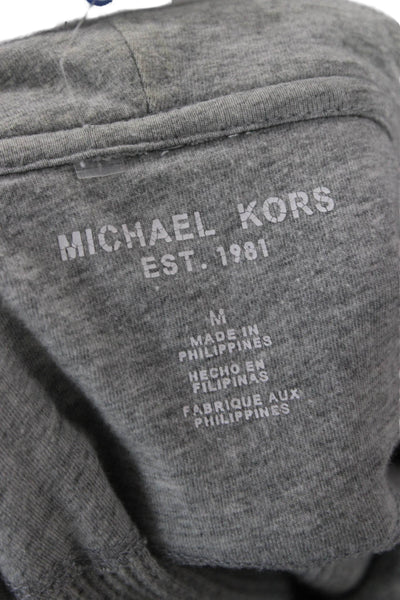 Michael Kors Mens Full Zip Hoodie Gray Cotton Long Sleeve Size M