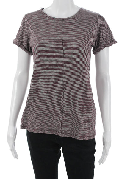 Rag & Bone Women Jersey T-Shirt Gray Striped Cotton Size XS