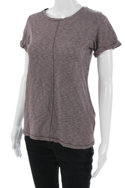 Rag & Bone Women Jersey T-Shirt Gray Striped Cotton Size XS