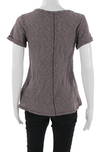 Rag & Bone Women Jersey T-Shirt Gray Striped Cotton Size XS