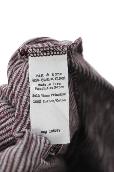 Rag & Bone Women Jersey T-Shirt Gray Striped Cotton Size XS