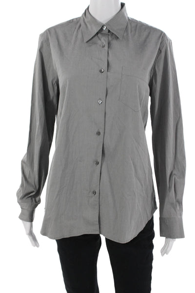 Weekend Max Mara Men's Gray Point Collar Classic Button-Up Long Sleeve Size S