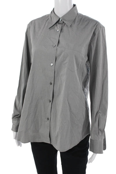 Weekend Max Mara Men's Gray Point Collar Classic Button-Up Long Sleeve Size S