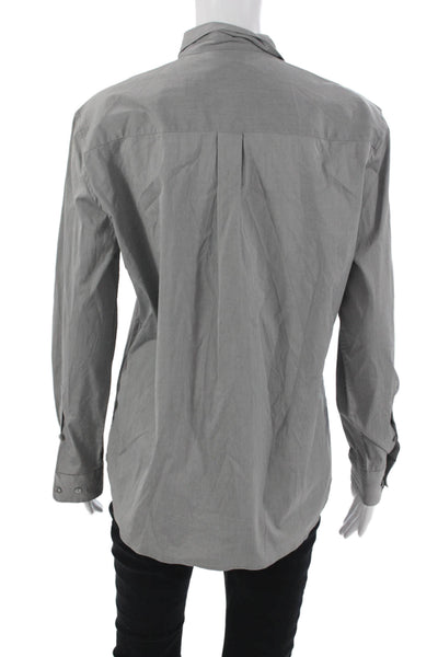 Weekend Max Mara Men's Gray Point Collar Classic Button-Up Long Sleeve Size S