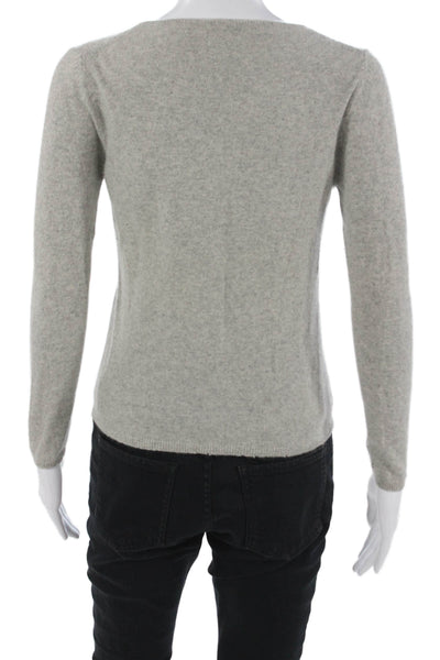 Sutton Cashmere Unisex V-Neck Gray 100% Cashmere Pullover Sweater Size S