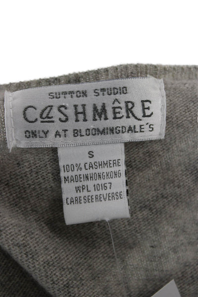 Sutton Cashmere Unisex V-Neck Gray 100% Cashmere Pullover Sweater Size S