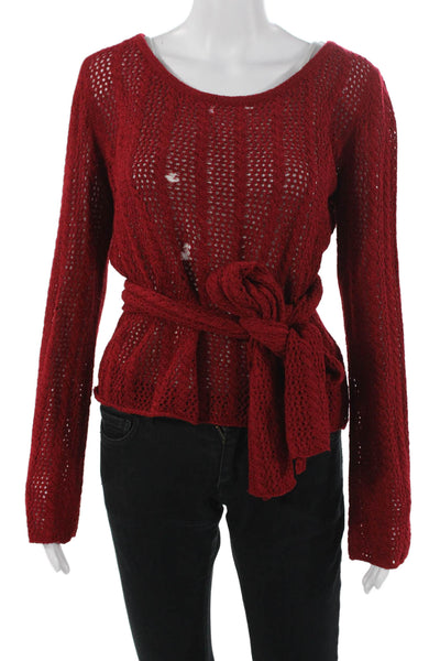 St. John Sport By Marie Gray Unisex Red Pullover Sweater Long Sleeve Size L