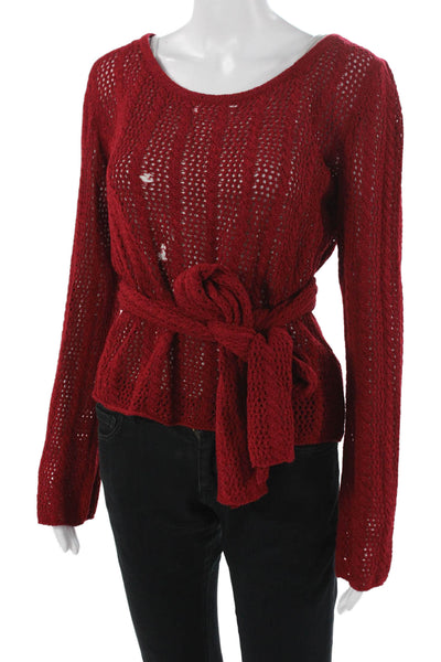 St. John Sport By Marie Gray Unisex Red Pullover Sweater Long Sleeve Size L
