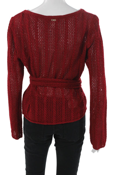 St. John Sport By Marie Gray Unisex Red Pullover Sweater Long Sleeve Size L