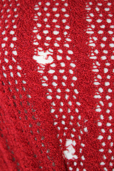 St. John Sport By Marie Gray Unisex Red Pullover Sweater Long Sleeve Size L