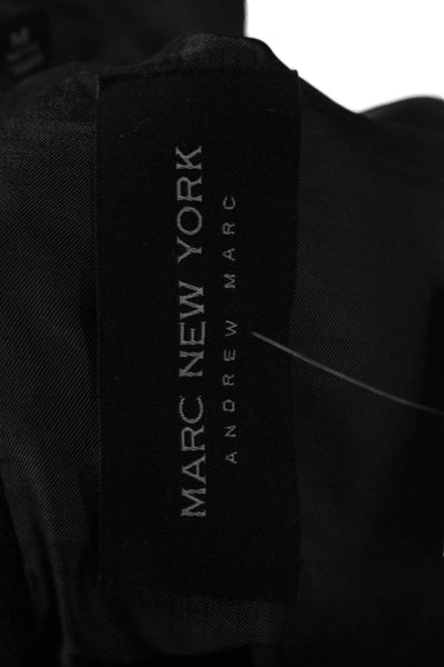 Marc New York Mens Black Wool Cashmere Overcoat Collared Button Size L