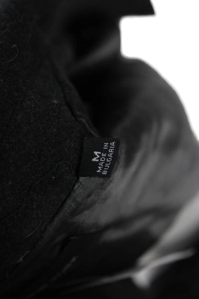Marc New York Mens Black Wool Cashmere Overcoat Collared Button Size L
