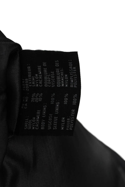 Marc New York Mens Black Wool Cashmere Overcoat Collared Button Size L