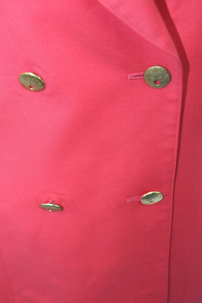 Escada Unisex Red Virgin Wool Collared Button Blazer 80s Long Sleeve Size 36
