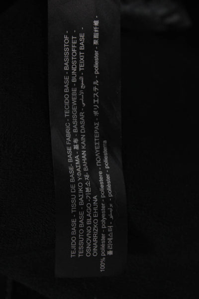 Zara Women Biker Jacket Black Collared Button Long Sleeve PU Size XS
