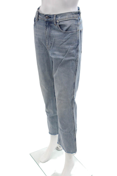 Everlane Unisex Bootcut Cropped Jeans Light Blue High Rise Button Size 26