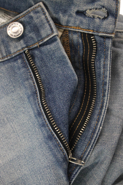 Everlane Unisex Bootcut Cropped Jeans Light Blue High Rise Button Size 26