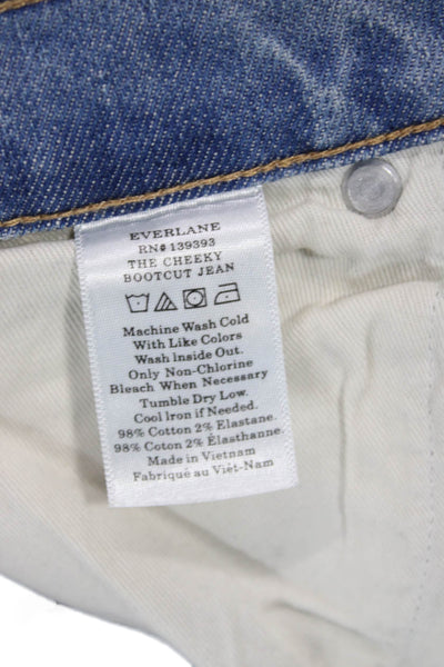 Everlane Unisex Bootcut Cropped Jeans Light Blue High Rise Button Size 26