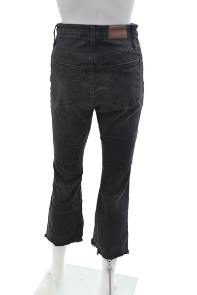 Madewell Womens Cropped Ankle Jeans Dark Gray High Rise Button Size 27
