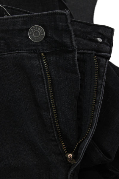 Madewell Womens Cropped Ankle Jeans Dark Gray High Rise Button Size 27