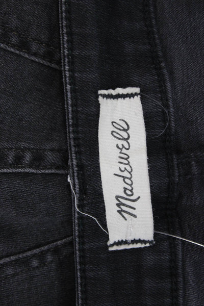 Madewell Womens Cropped Ankle Jeans Dark Gray High Rise Button Size 27
