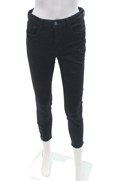 L'Agence Women Ankle Skinny Jeans Black High Rise Button Closure Size 28