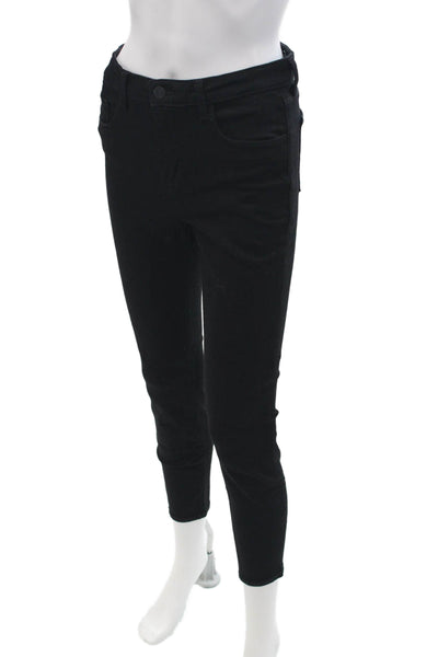 L'Agence Women Ankle Skinny Jeans Black High Rise Button Closure Size 28