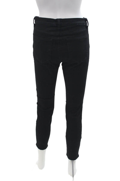 L'Agence Women Ankle Skinny Jeans Black High Rise Button Closure Size 28