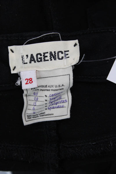 L'Agence Women Ankle Skinny Jeans Black High Rise Button Closure Size 28