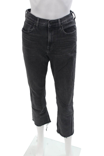 Everlane Women Cropped High Rise Dark Gray Jeans Button Size 27