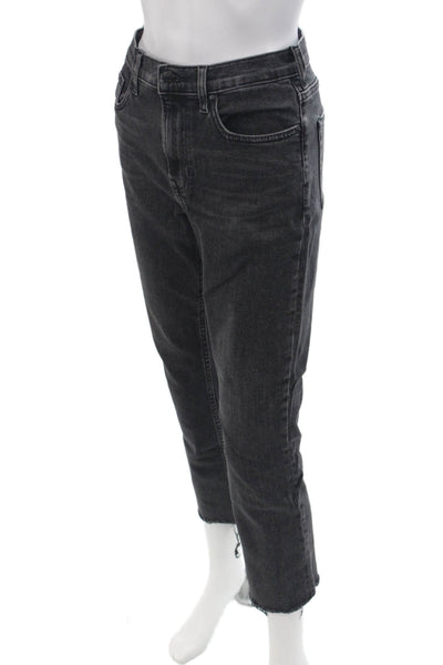 Everlane Women Cropped High Rise Dark Gray Jeans Button Size 27