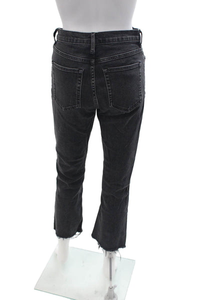 Everlane Women Cropped High Rise Dark Gray Jeans Button Size 27