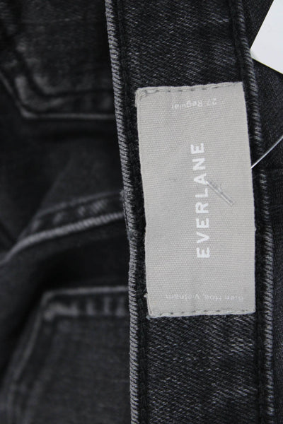 Everlane Women Cropped High Rise Dark Gray Jeans Button Size 27