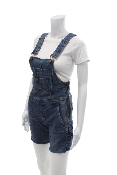 BLANKNYC Womens Romper Dark Blue Square Neck Sleeveless Cotton Size 25