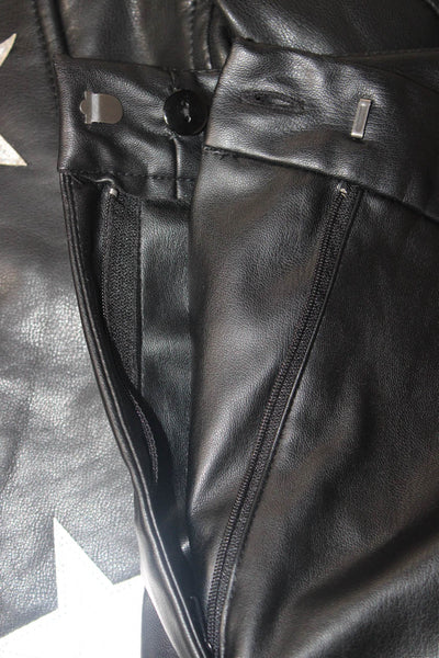 Zara Unisex Biker Vegan Leather Shorts Black Size XS