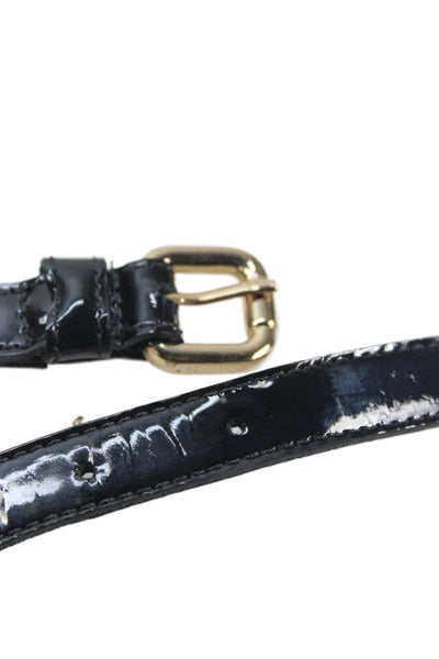 B Low The Belt Womens Medium Width Snakeskin Trim Buckle Belt Black Medium