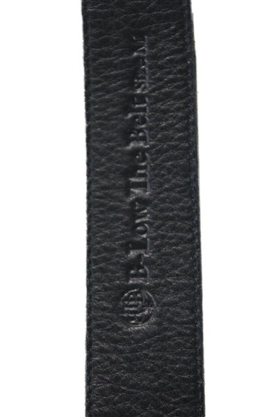 B Low The Belt Womens Medium Width Snakeskin Trim Buckle Belt Black Medium