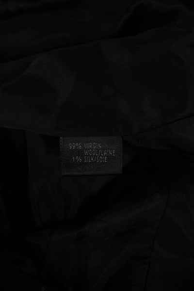 Lafayette 148 New York Womens Black Wool Check Blazer Button Collared Size 8
